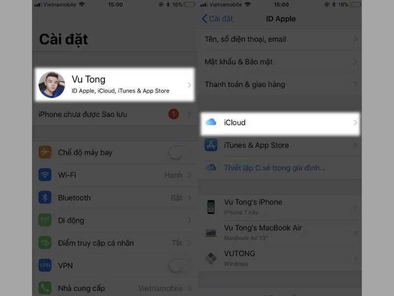 Truy cập vào iCloud để xóa thông tin liên hệ trên Iphone