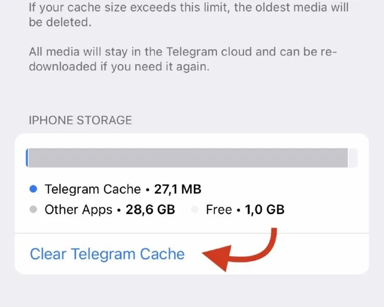 Xóa dữ liệu telegram trên iphone nhanh