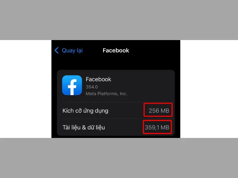 Dung lượng thực tế bộ nhớ cache của Facebook