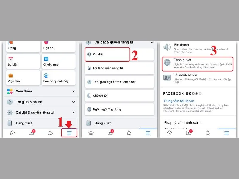 Xoá dữ liệu Facebook trên iPhone bằng cách xóa dữ liệu duyệt web của Facebook