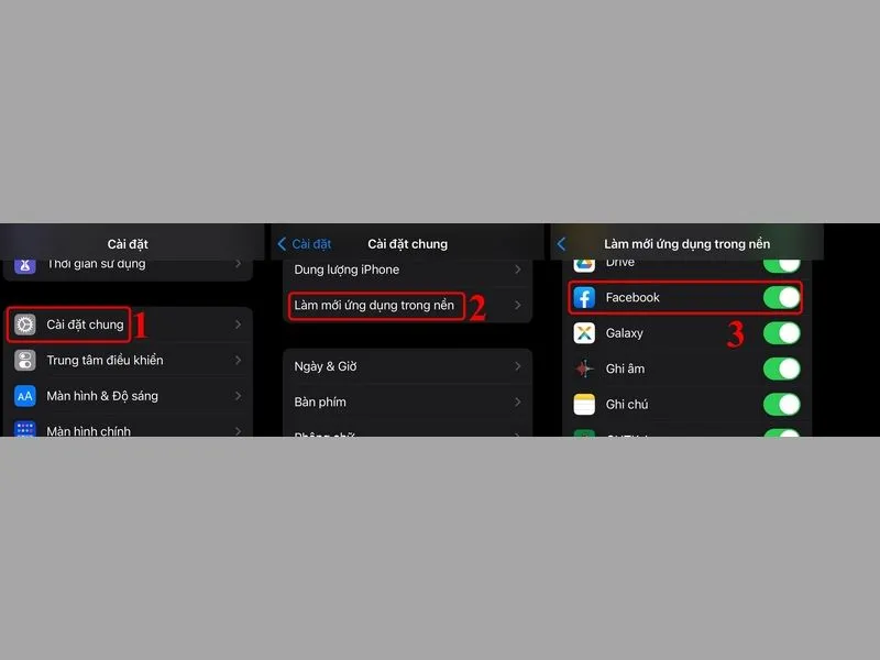 Tắt tính năng làm mới ứng dụng trong nền cho App Facebook