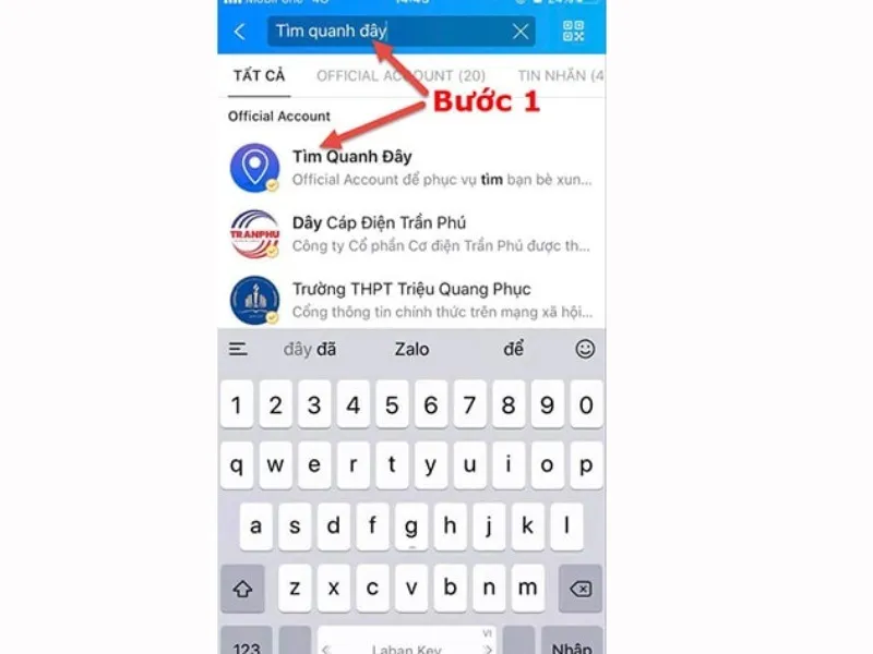Zalo không tìm quanh đây được trên iPhone