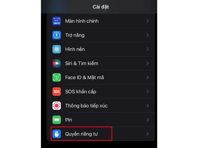 Chọn mục 