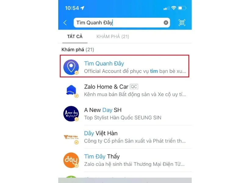 iphone không thể tìm quanh đây zalo 