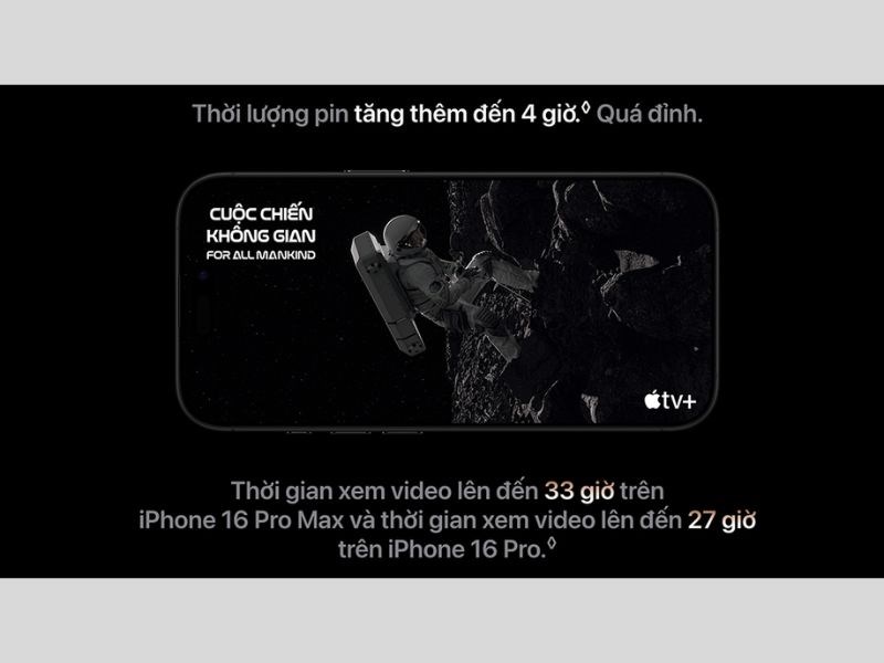 Dung lượng pin của iphone 16 pro cực lớn