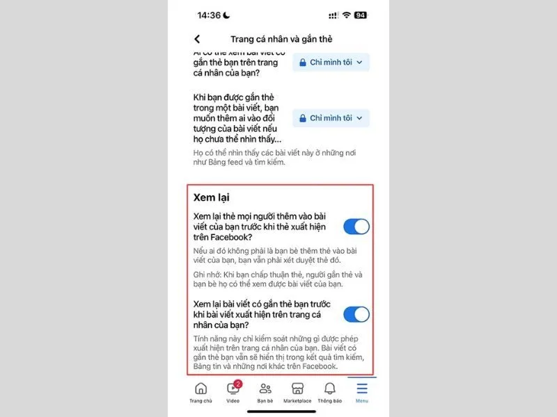 bat tinh nang xem lai va ra soat bai viet 