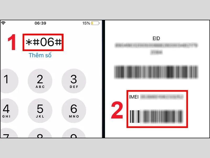 Cú pháp để tìm mã IMEI trên điện thoại