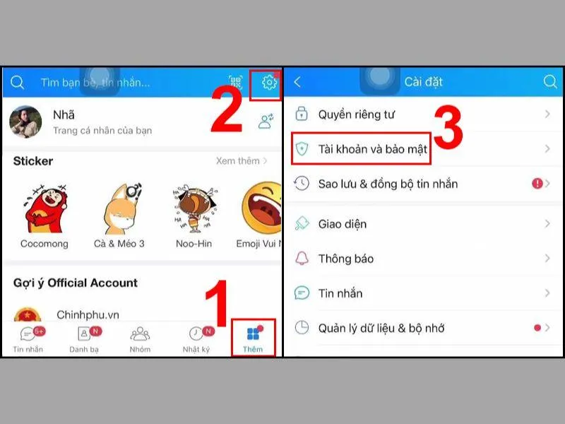 Tài khoản và bảo mật