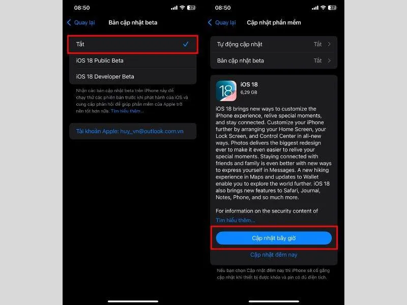 cap nhat ios 18 cuc de