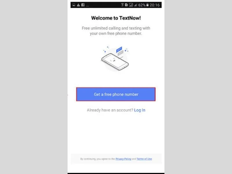 Tạo tài khoản trên TextNow