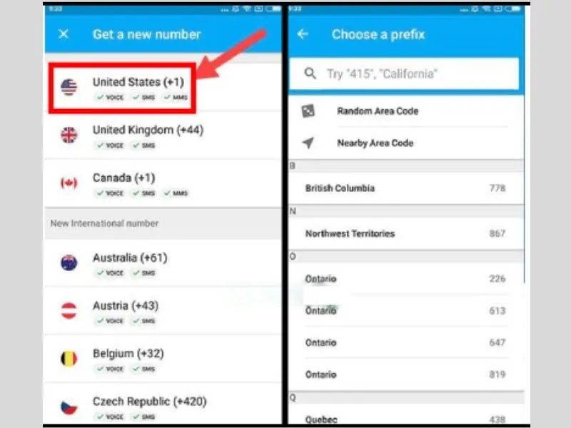 Tạo số điện thoại ảo trên app