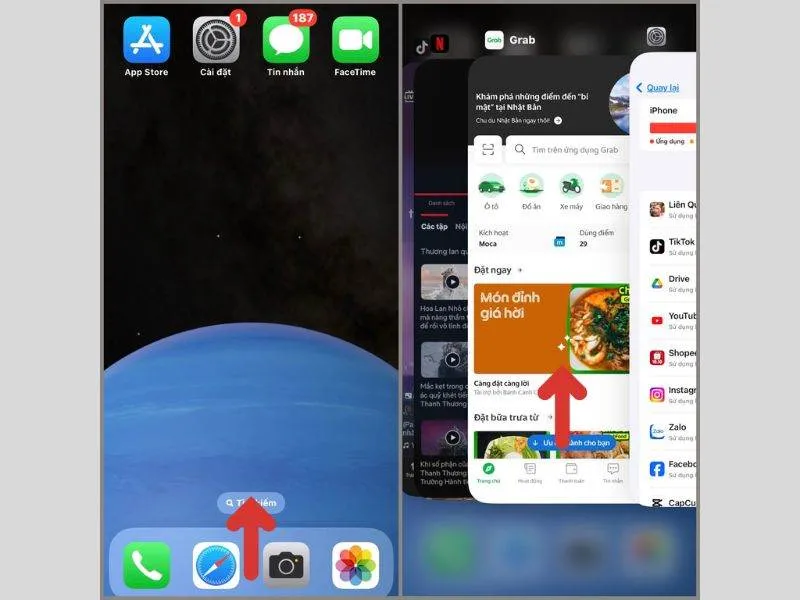Vào Facebook bị văng ra trên iPhone - Tắt các phần mềm chạy ngầm