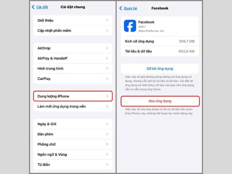 Giải phóng dung lượng trên phần mềm Facebook