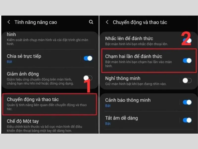 Chạm hai lần vào màn hình điện thoại