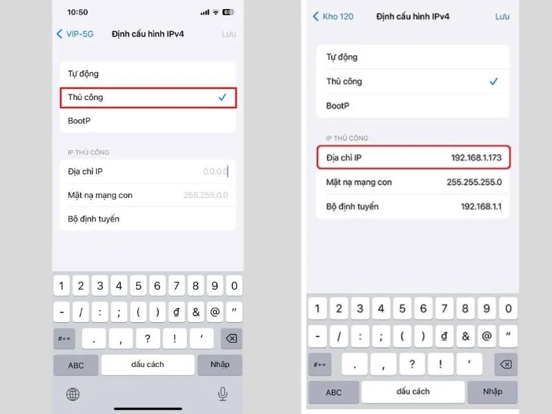 Thay đổi địa chỉ iP