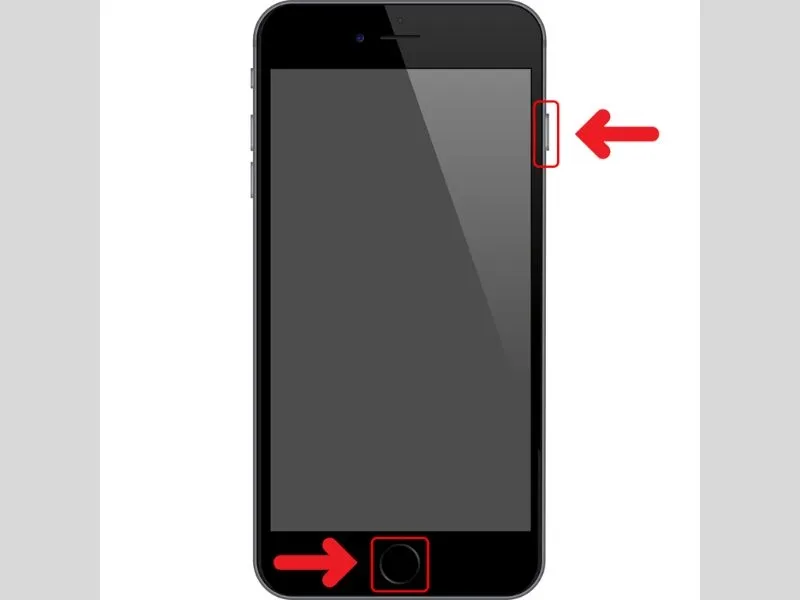 Nhấn giữ đồng thời các nút vật lý trên iPhone