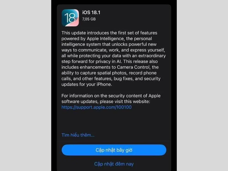 Nên cập nhật iOS 18.1 trên iPhone 16 series