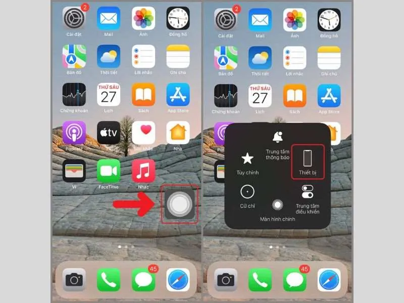 su dung assistivetouch khi nut tang giam am luong iphone khong bam duoc