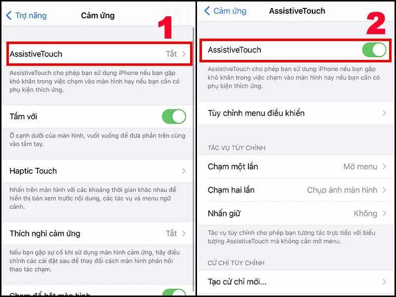 gat thanh cong tac tai assistivetouch sang che do on