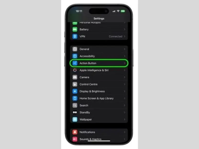 Nút Action Button trên iPhone 16