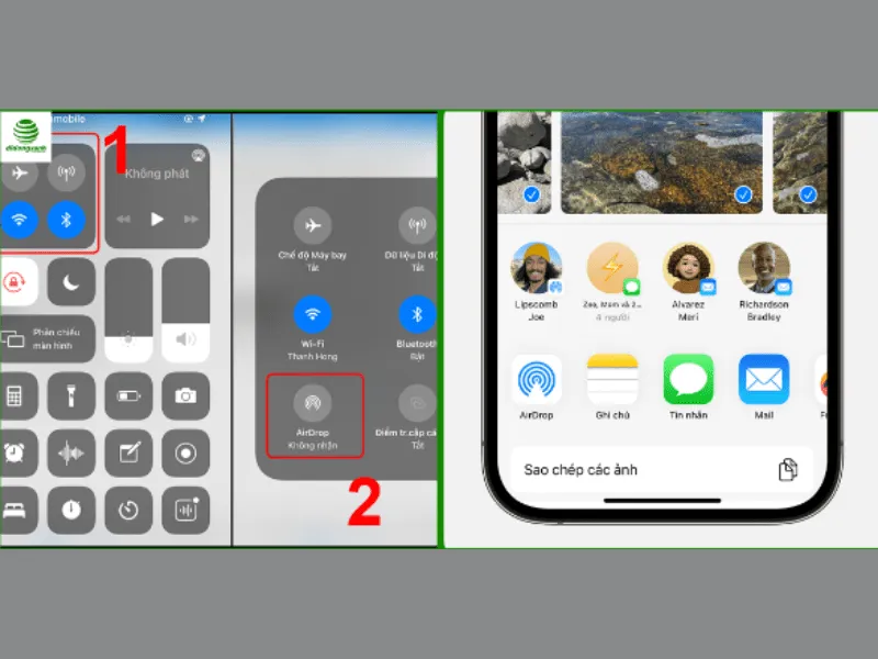 sử dụng airdrop để chuyển dữ liệu