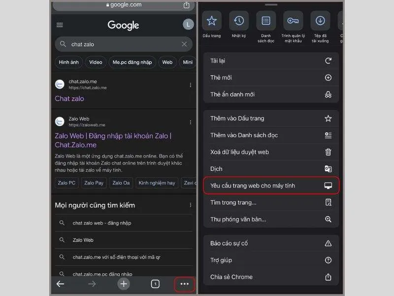 Đăng nhập bằng trang web
