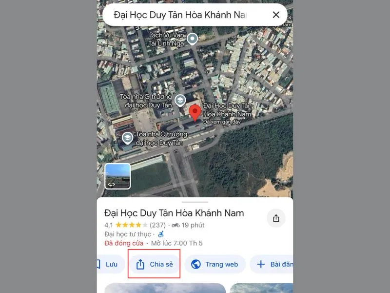 Nhấn nút chia sẻ