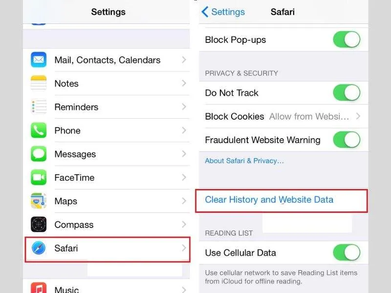 xóa lịch sử trình duyệt là cách làm iphone mượt hơn hiệu quả