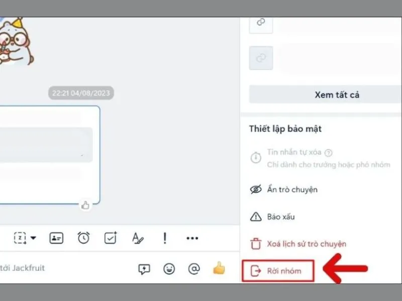 cách rời nhóm zalo không ai biết- chọn rời nhóm