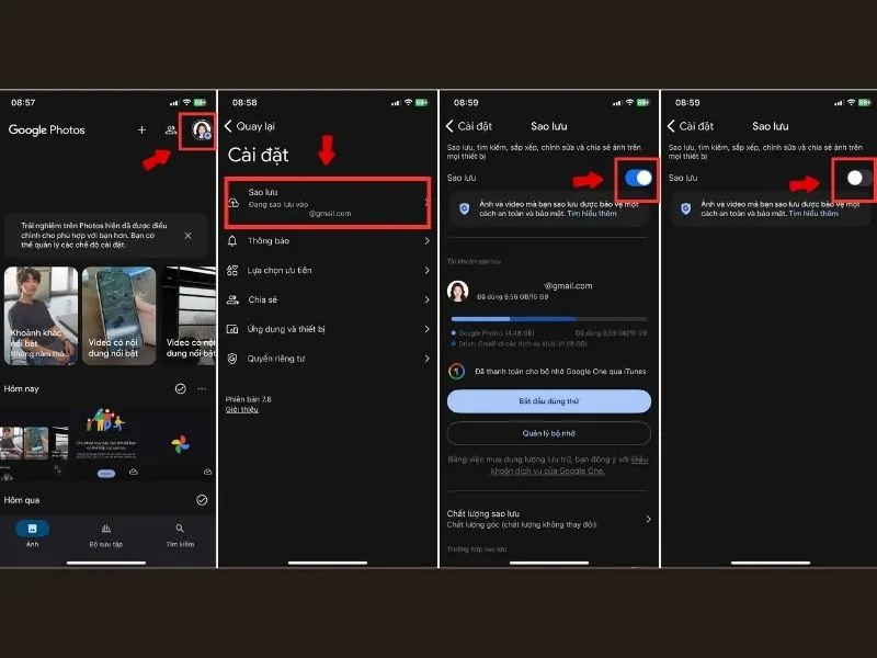 Chi tiết cách tắt sao lưu ảnh trên google photos trên iphone