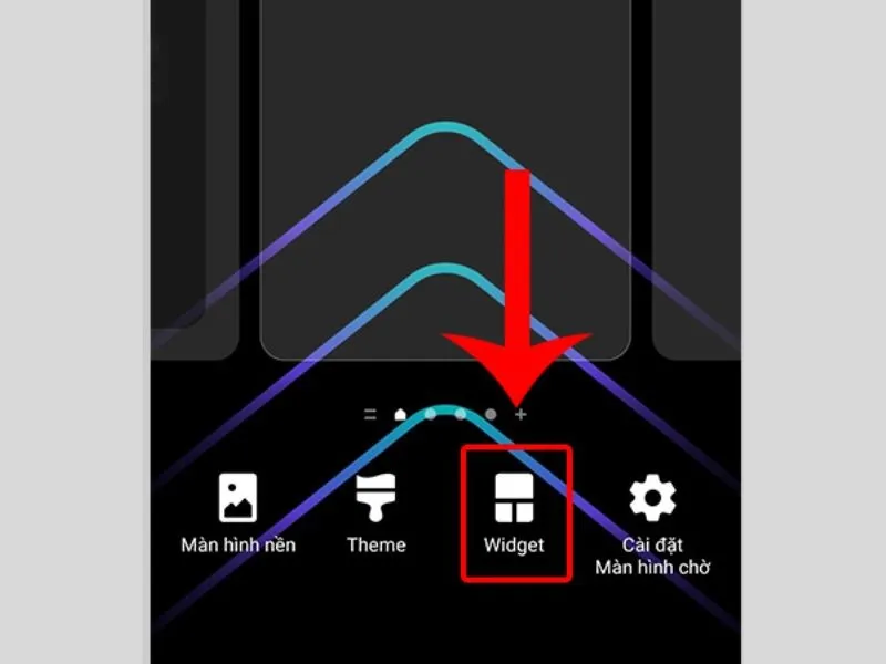 Chọn thêm Widget trên điện thoại Samsung