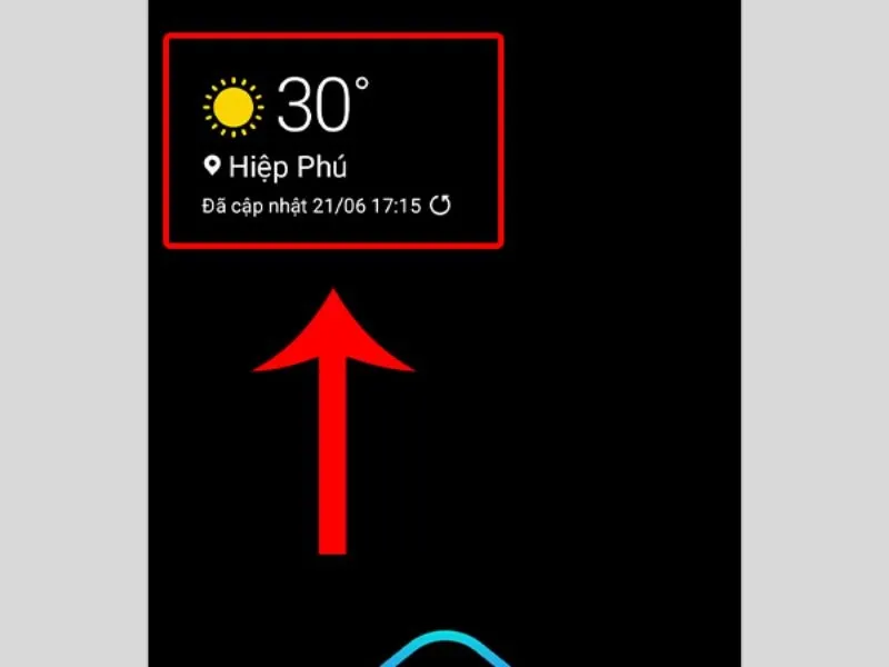 Hiển thị thời tiết trên màn hình điện thoại Android