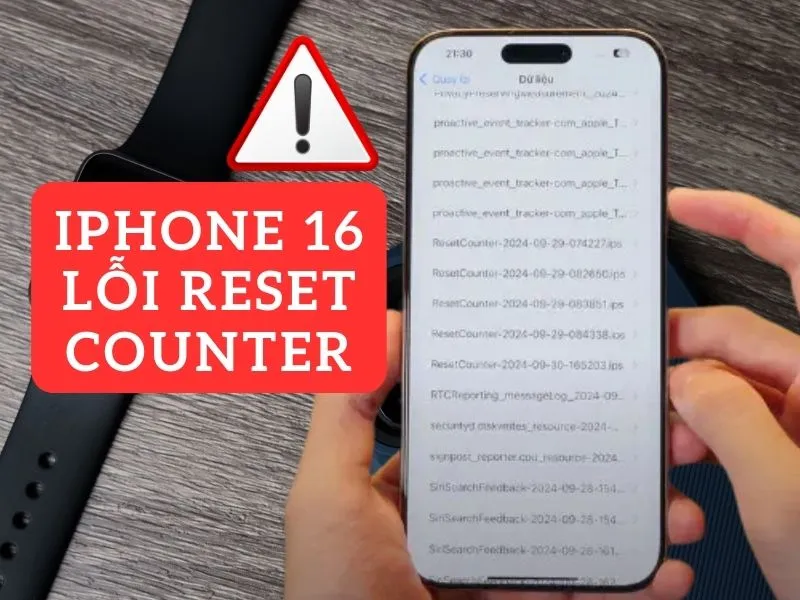 iPhone 16 lỗi reset counter