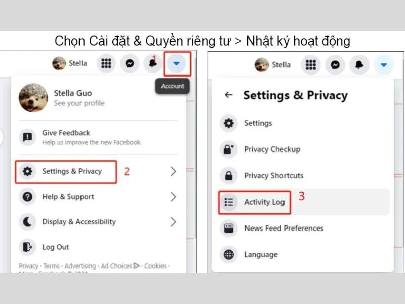 Mở nhật ký hoạt động của bạn ra