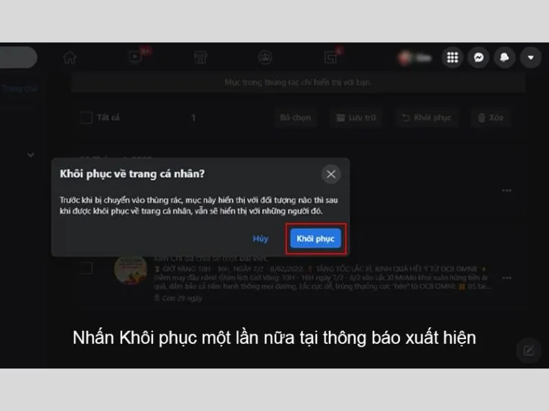 Khôi phục bài viết viết đã xóa trước đó