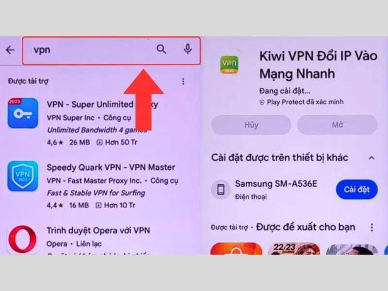 Tải thêm ứng dụng chuyển vùng để tải game