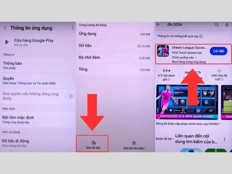 Tải DLS 2024 - Xóa dữ liệu tạm thời trên CH Play