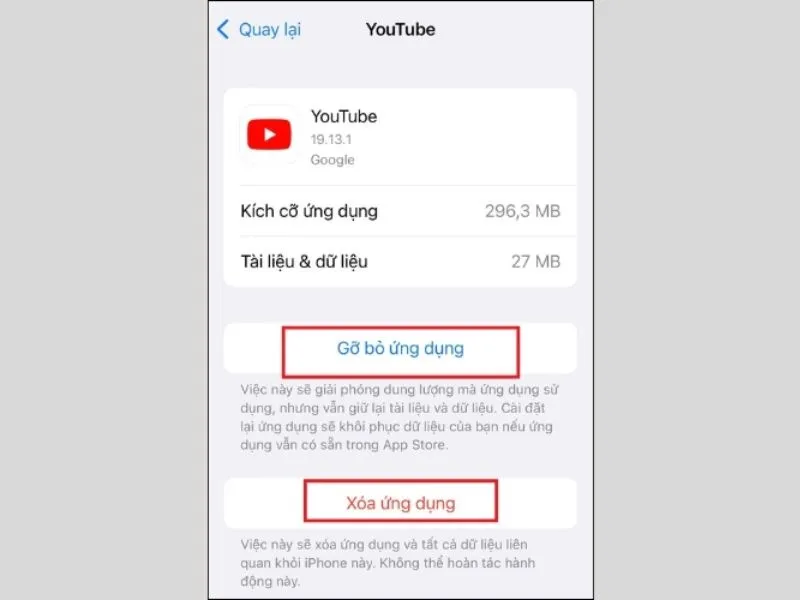 Chọn tùy chọn phù hợp để khắc phục lỗi