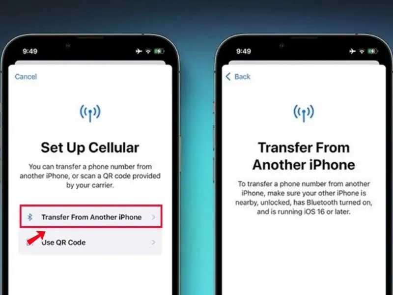 Cách chuyển esim từ iphone sang iphone thông qua Bluetooth trên iphone