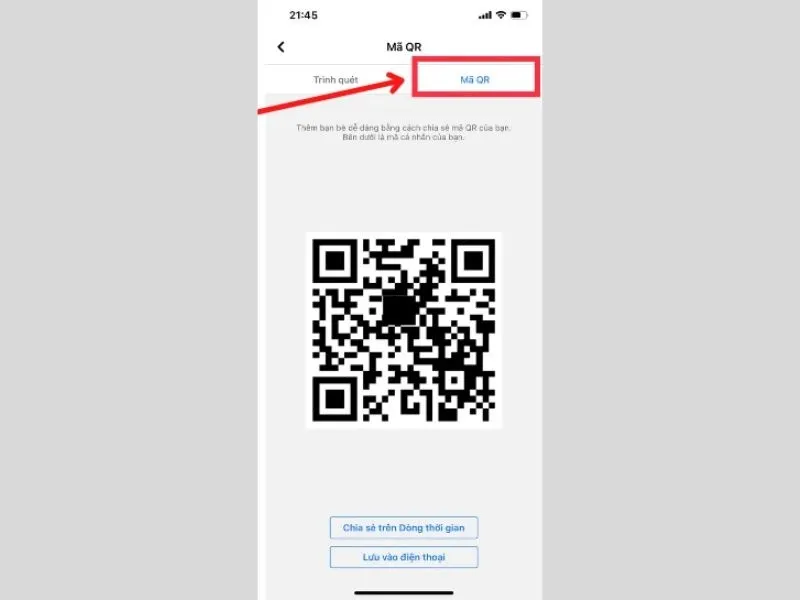 Lưu mã hoặc chụp màn hình để sử dụng khi cần