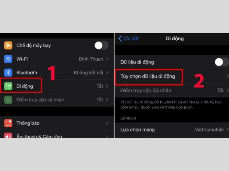 Kiểm tra dữ liệu di động
