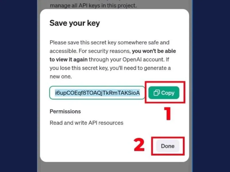 Tạo API Key từ tài khoản OpenAI nhanh chóng