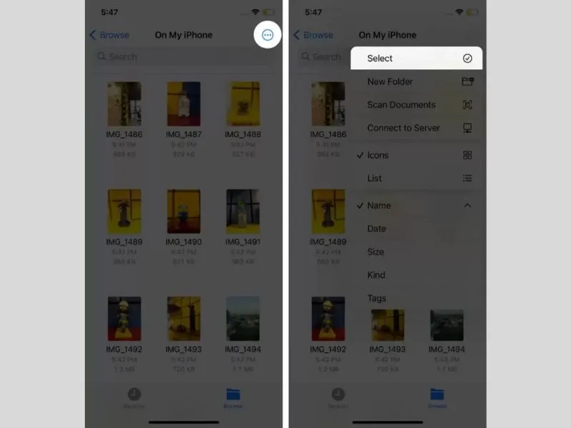 Chọn nhiều ảnh để tạo file dài