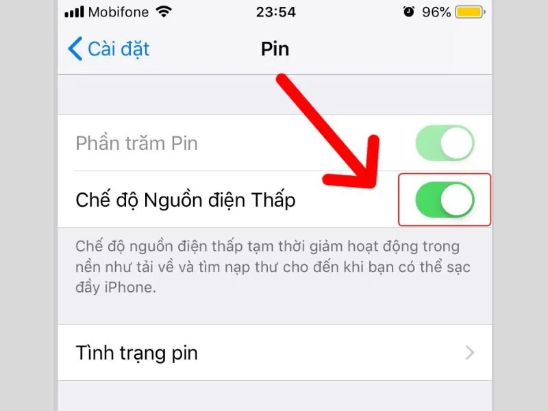 Kích hoạt chế độ tiết kiệm Pin trên iPhone