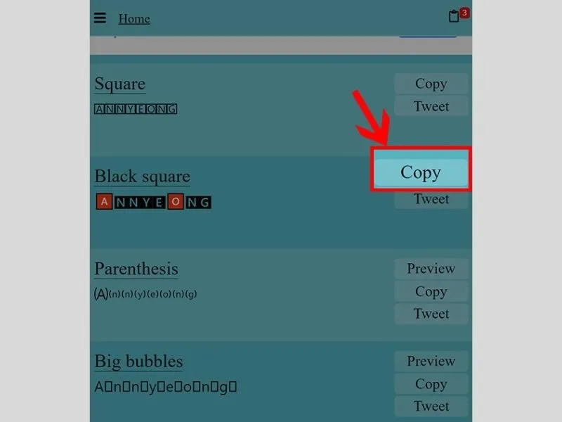 Copy Đổi font chữ trên Facebook