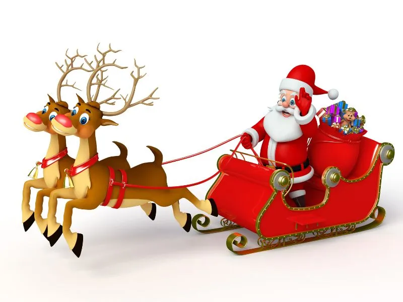 Hình nền giáng sinh ông già noel và con tuần lộc