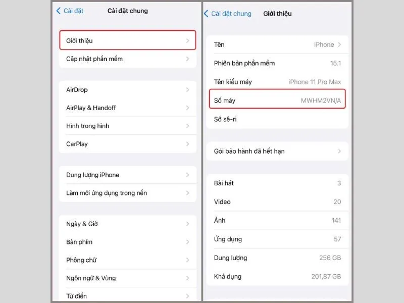 iPhone bản KH/A là của nước nào? cách kiểm tra mã máy