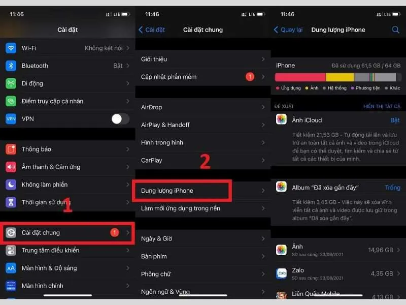 Kiểm tra dung lượng bộ nhớ iPhone