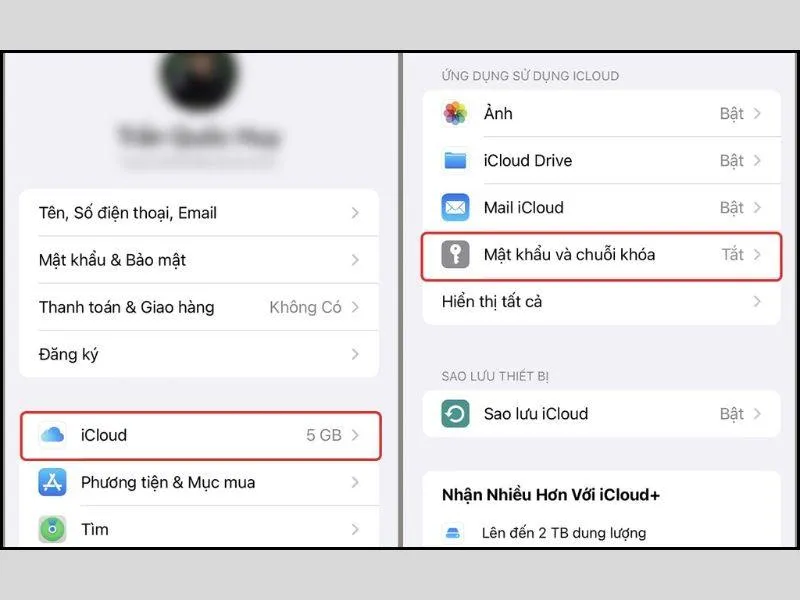 Mật khẩu và chuỗi khóa