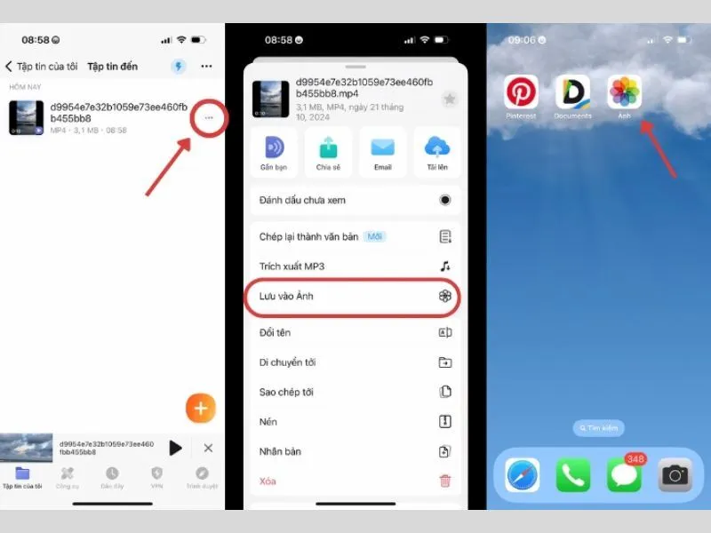 Từ ứng dụng Document để tải video pinterest về điện thoại